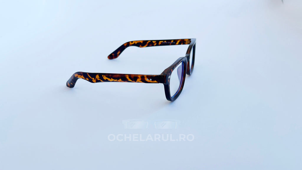 Rame ochelari Moscot Klutz Style cu imprimeu animal print și lentile transparente, elegante și moderne