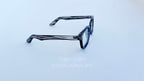 Rame ochelari Moscot Klutz Style gri cu dungi, design clasic unisex pentru ochelari de vedere cu lentile transparente.