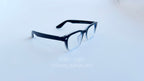 Rame ochelari Moscot Klutz Style negre degrade, cu lentile transparente și design modern, ideale pentru purtat zilnic.