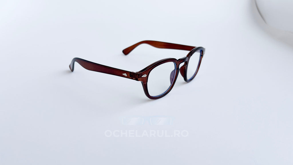 Rame ochelari Moscot Lemtosh Style maro cu lentile transparente, design clasic și elegant pentru ochelari de vedere.