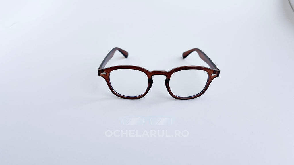 Rame ochelari Moscot Lemtosh Style maro, cu lentile transparente, design clasic și elegant pentru ochelari de vedere.