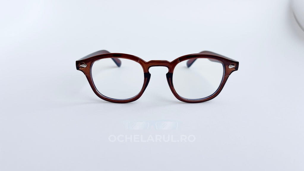Rame ochelari Moscot Lemtosh Style maro cu lentile transparente, design clasic și elegant pentru utilizare zilnică.