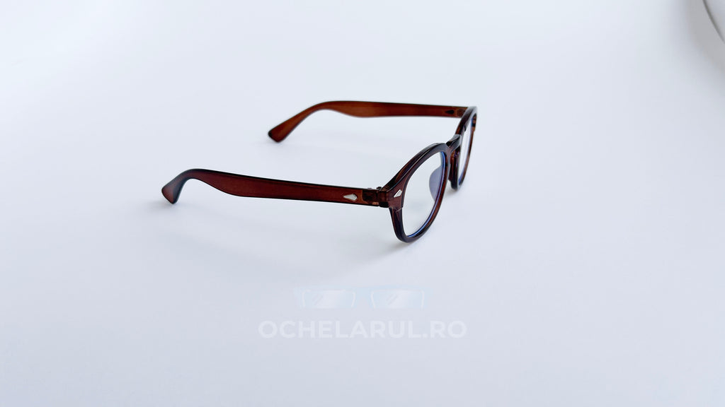 Rame ochelari Moscot Lemtosh Style maro cu lentile transparente, design clasic și elegant pentru bărbați.