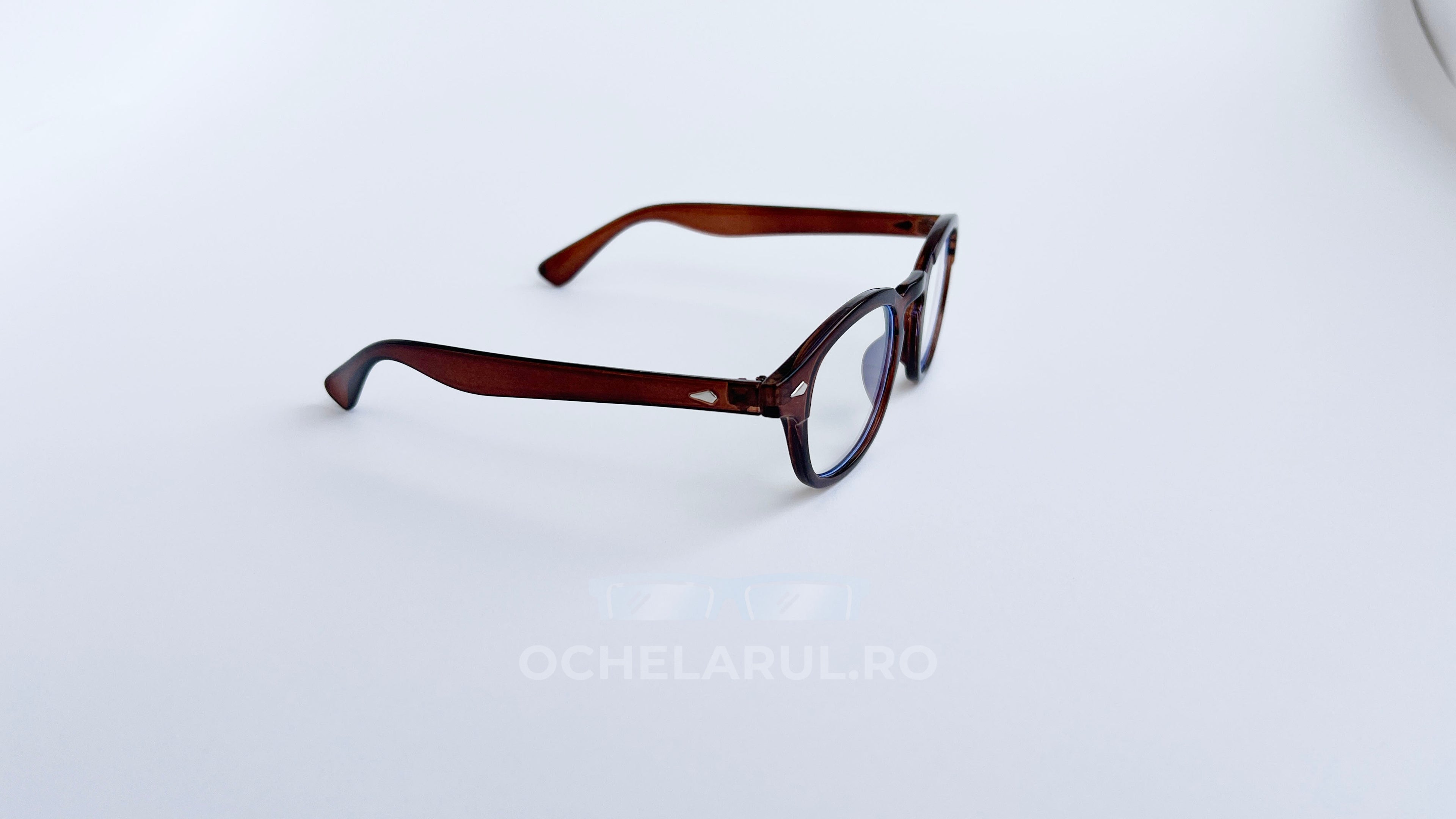 Rame ochelari Moscot Lemtosh Style maro cu lentile transparente, design clasic și elegant pentru bărbați.