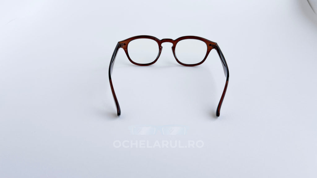 Rame ochelari Moscot Lemtosh Style maro, cu lentile transparente, ochelari de vedere eleganți pentru bărbați.