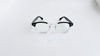 Rame ochelari Moscot Lemtosh Style cu rama negru transparent și lentile clare, design clasic și elegant.