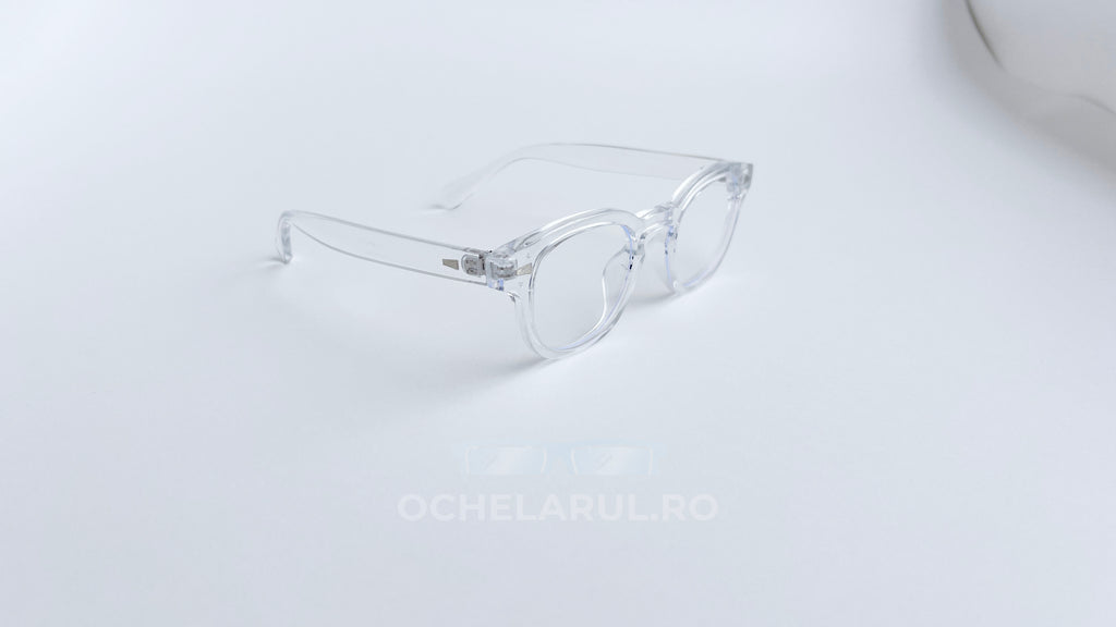 Rame ochelari Moscot Style transparente, cu design modern și lentile transparente, ideale pentru un look elegant și rafinat.