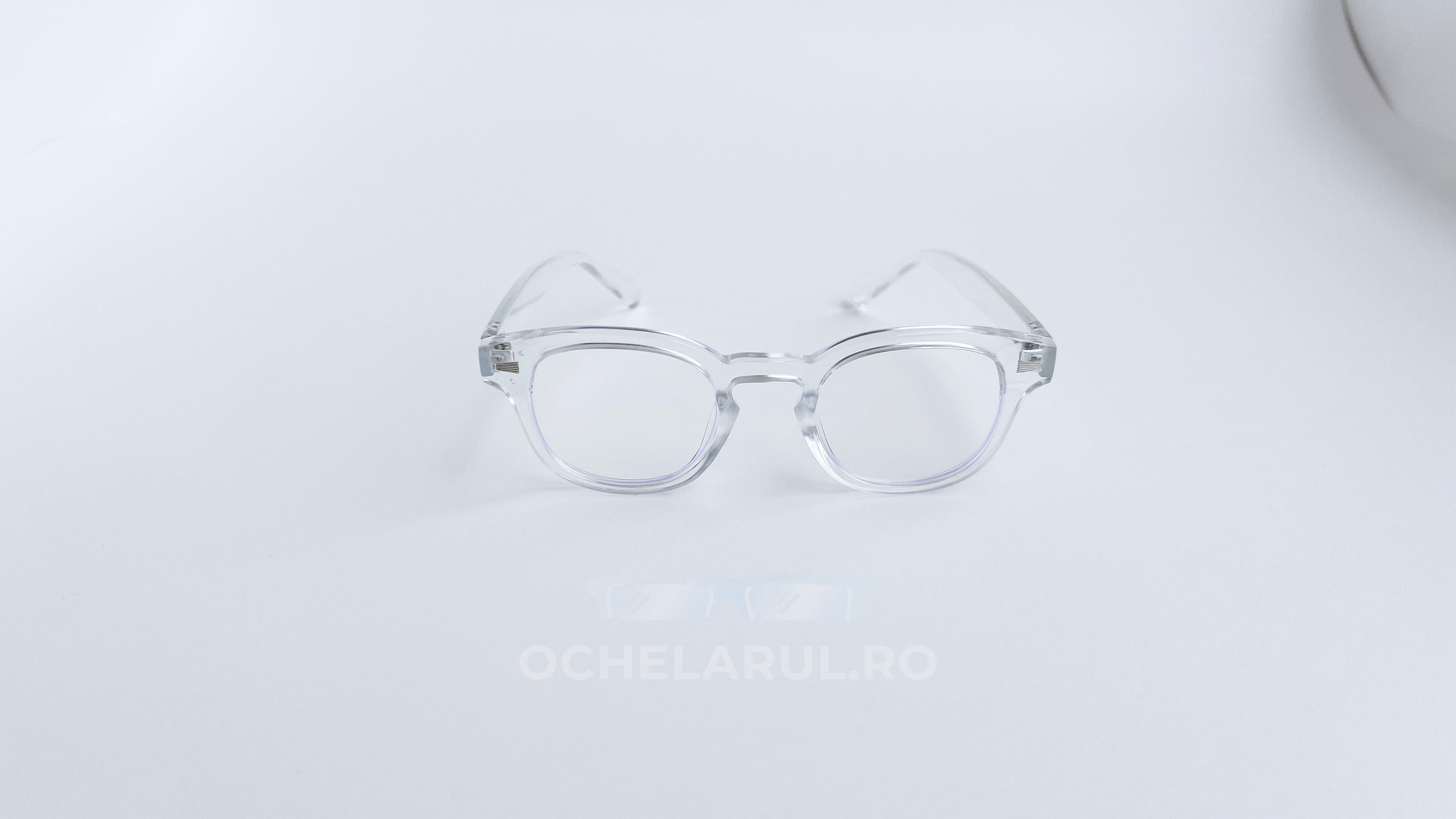 Rame ochelari Moscot Style transparente, cu lentile clare, design modern și elegant pentru ochelari de soare sau vedere.
