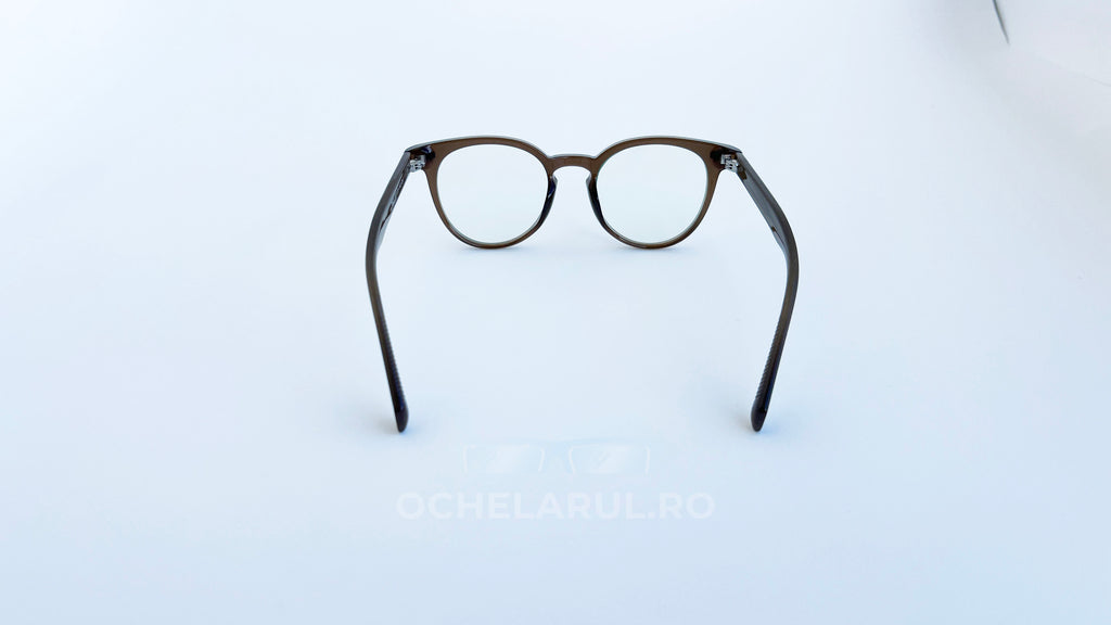 Rame ochelari Ovale Large Size cu design elegant, de culoare bej, ideale pentru ochelari de vedere cu lentile transparente, axate pe confort și stil contemporan.