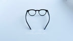 Rame ochelari Ovale Retro negre simple, cu lentile transparente, design clasic și elegant.