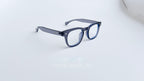 Rame ochelari Pătrate Moscot Style cu design transparent albastru, ideale pentru ochelari de vedere eleganți.