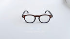 Rame ochelari Pătrate Moscot Style maro transparent, cu lentile clare și design clasic pentru ochelari de soare bărbați.