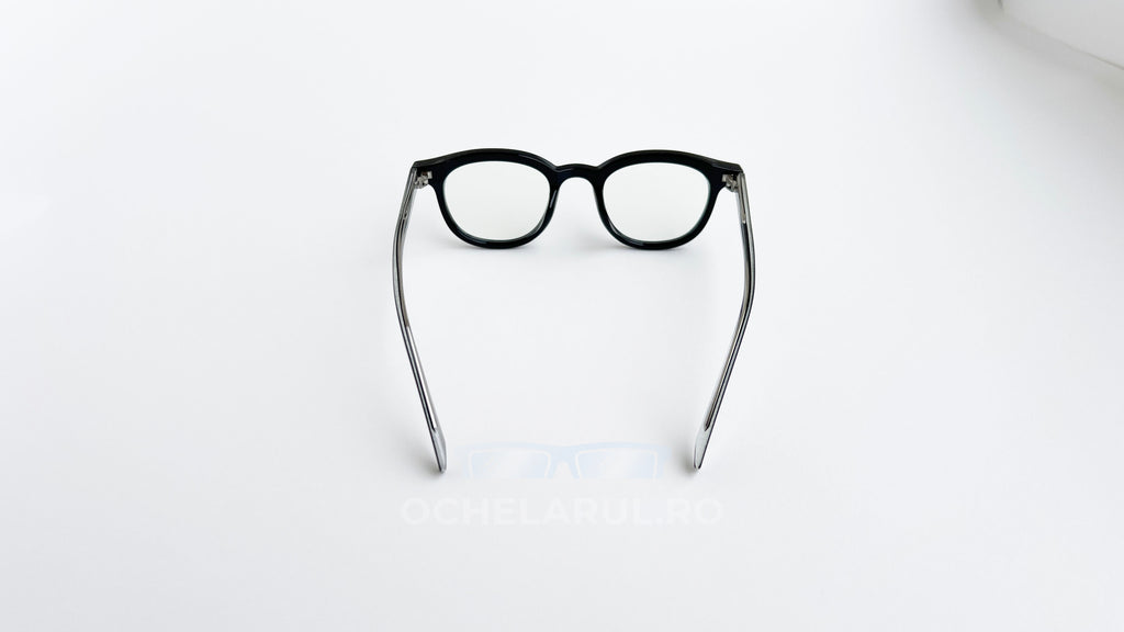 Rame ochelari Ovale Vintage negre, cu lentile transparente, design clasic și elegant pentru ochelari de vedere.