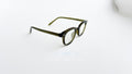 Rame ochelari Ovale Vintage de culoare verde închis, cu lentile transparente și design clasic.