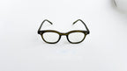Rame ochelari Ovale Vintage în culoare verde închis cu lentile transparente, design clasic și elegant.