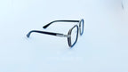 Rame ochelari cu punte dubla, rama argintie neagra si lentile transparente, vedere laterala