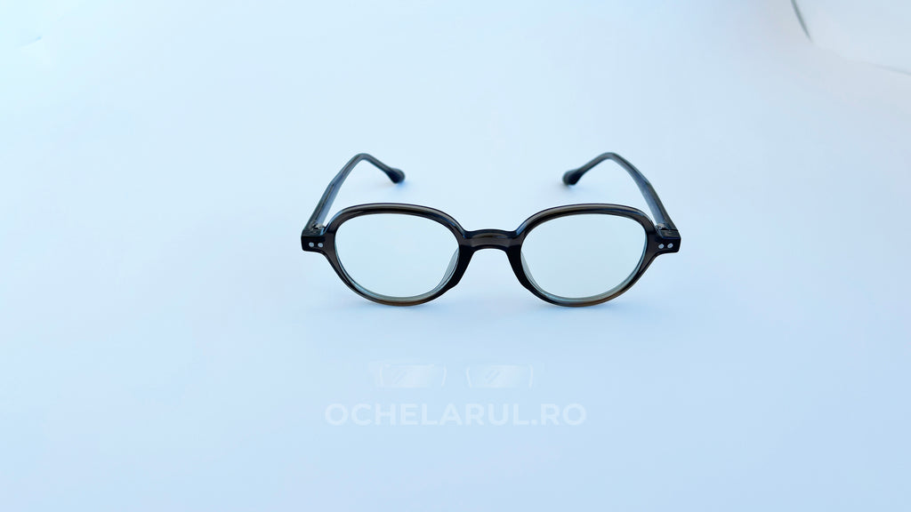 Rame ochelari Retro Style negre, cu lentile transparente, design vintage unisex pentru ochelari de vedere.
