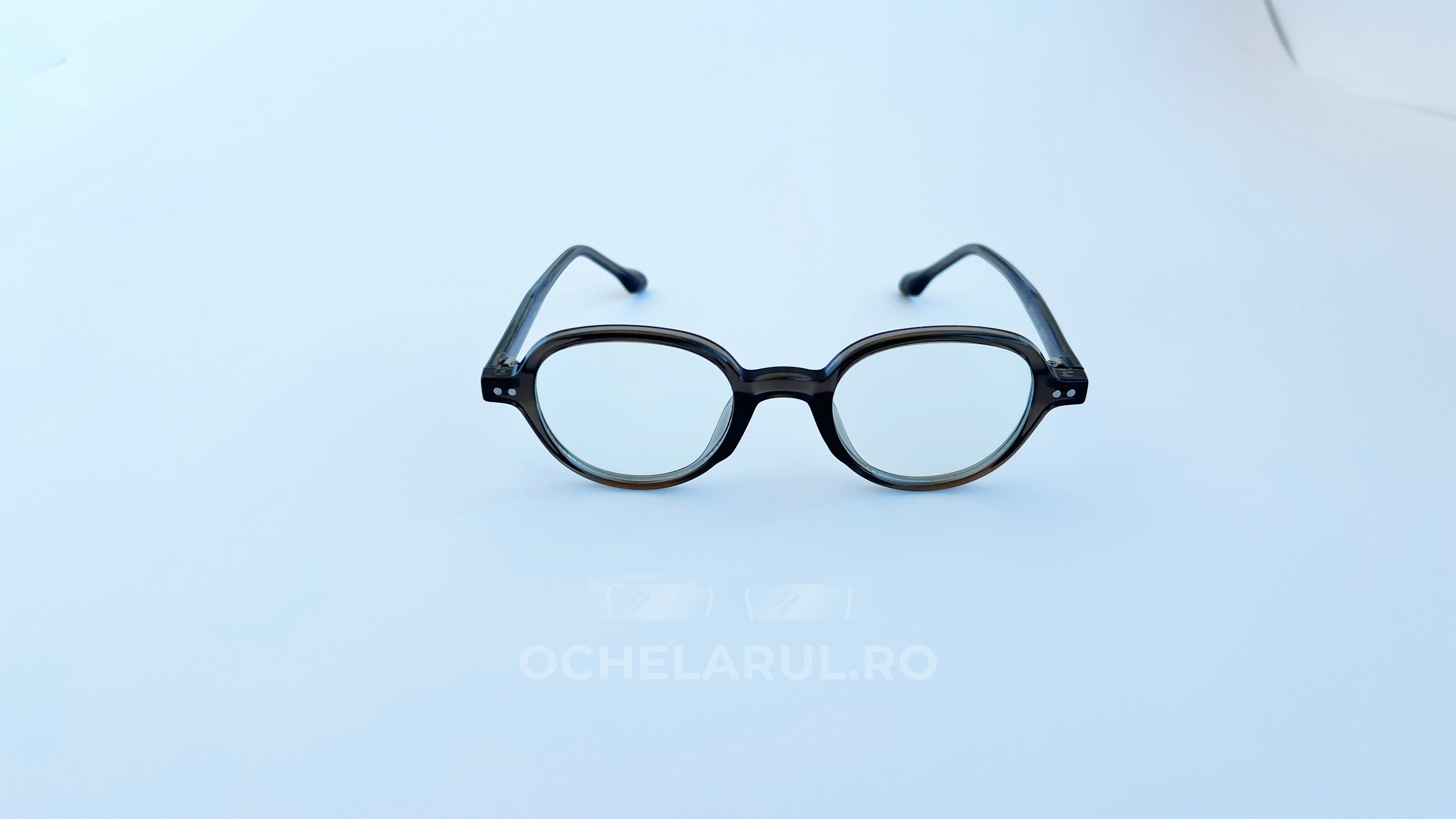 Rame ochelari Retro Style negre, cu lentile transparente, design vintage unisex pentru ochelari de vedere.