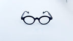 Rame ochelari rotunde retro style, rama neagra tortoise si lentile transparente, vedere fata