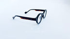 Rame ochelari rotunde retro style, rama neagra tortoise si lentile transparente, vedere laterala